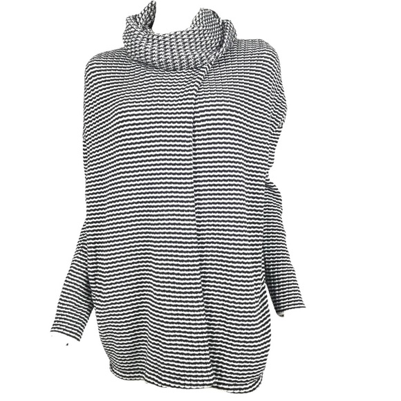 CABI Cowl Turtleneck Striped Fergie Split Sweater #3167 size S - Picture 6 of 13